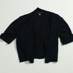 Navy blue short-sleeve mini cardigan